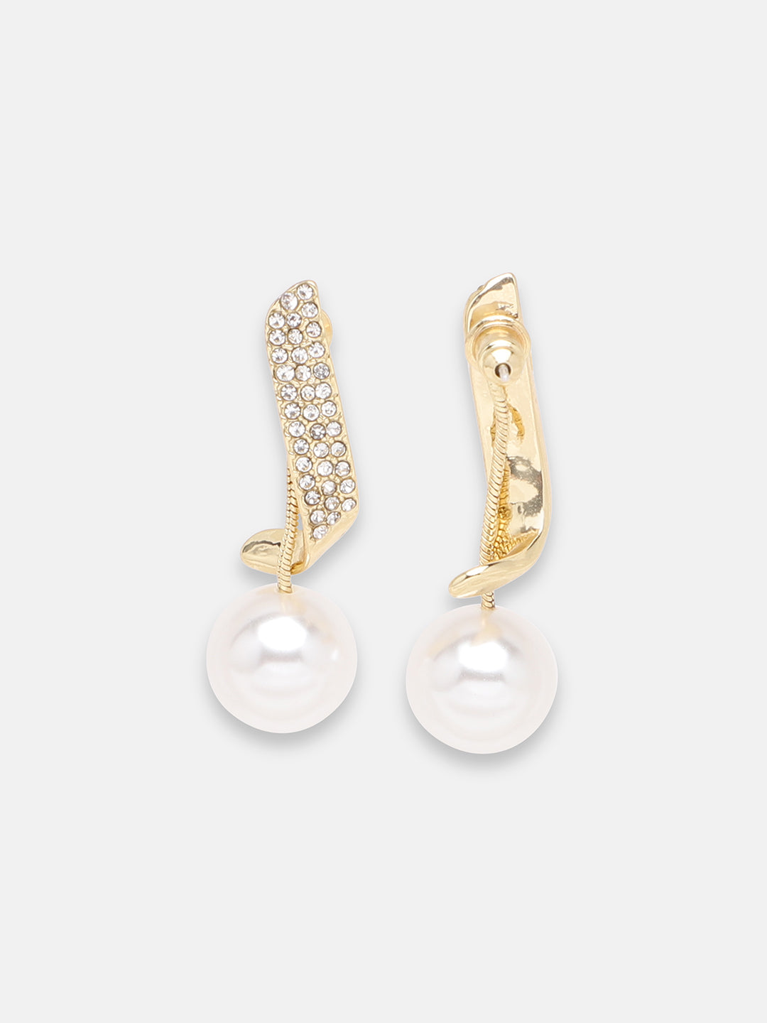 GOLD PLATED PARTY DESIGNER STONE DROP EARRING FOR WOMEN