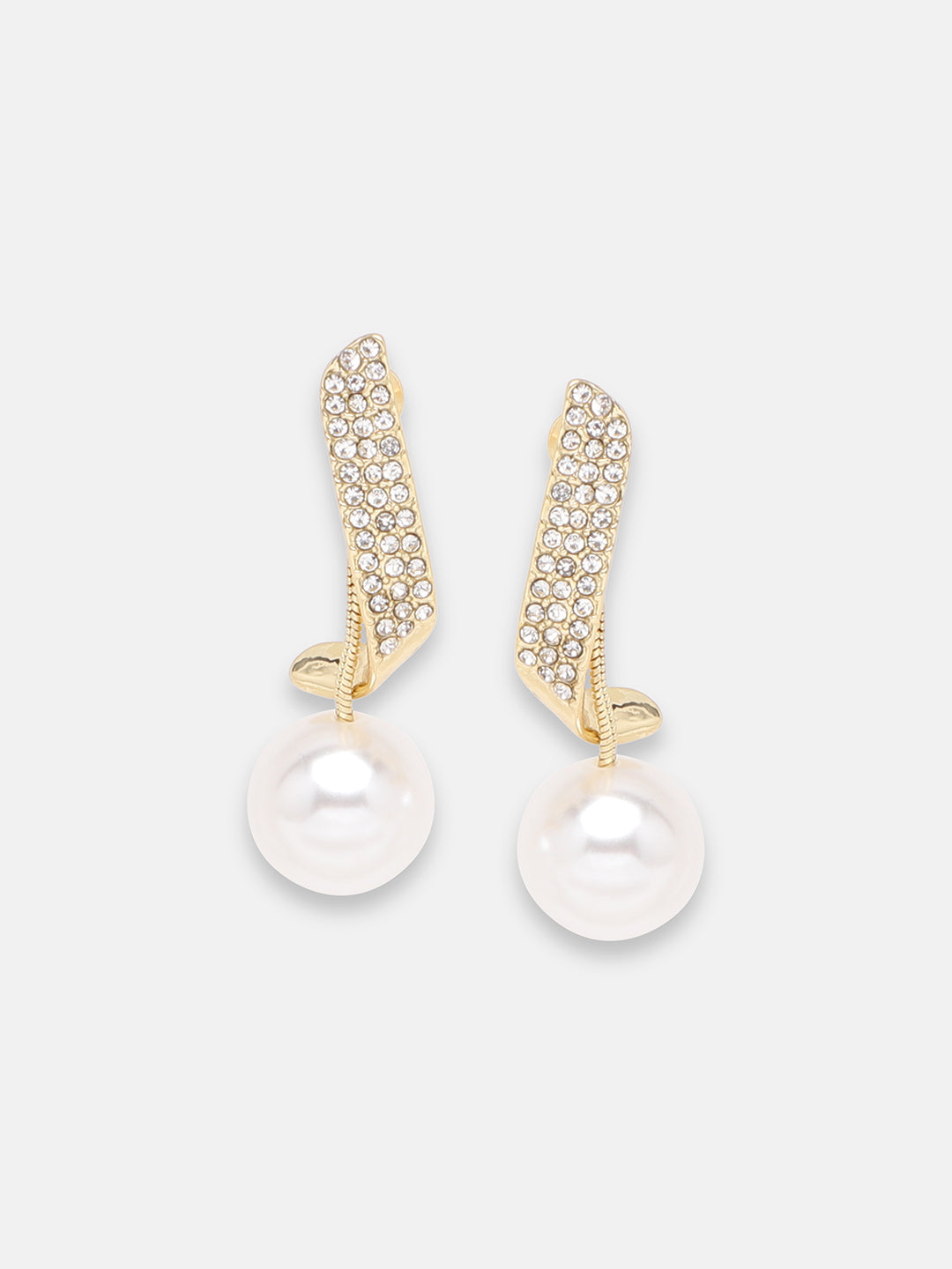 GOLD PLATED PARTY DESIGNER STONE DROP EARRING FOR WOMEN