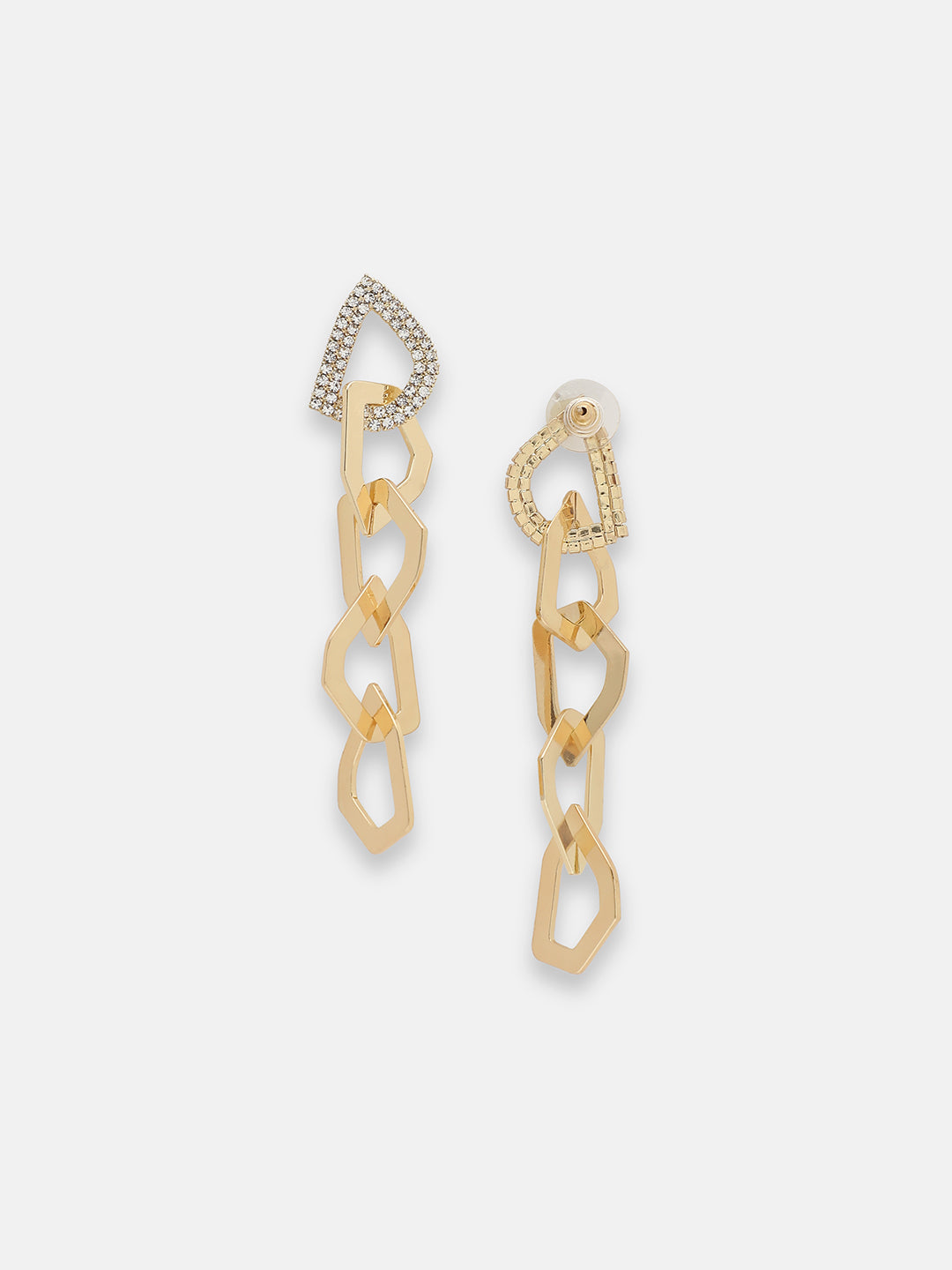 GOLD PLATED PARTY DESIGNER STONE DROP EARRING FOR WOMEN