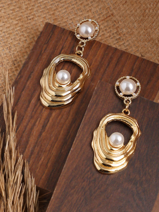 GOLD PLATED PARTY DESIGNER DROP EARRING FOR WOMEN