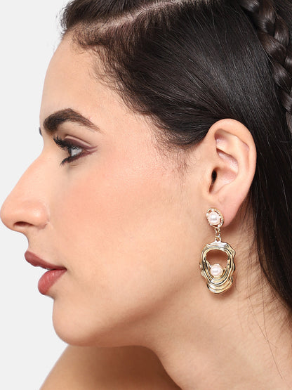 GOLD PLATED PARTY DESIGNER DROP EARRING FOR WOMEN