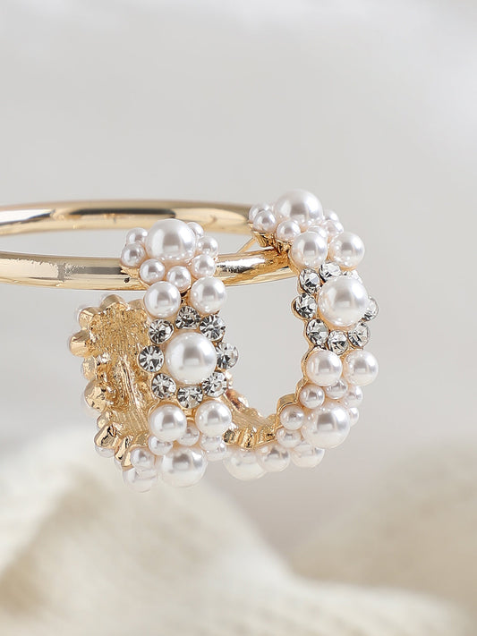 GOLD PLATED PARTY PEARLS DROP EARRING FOR WOMEN