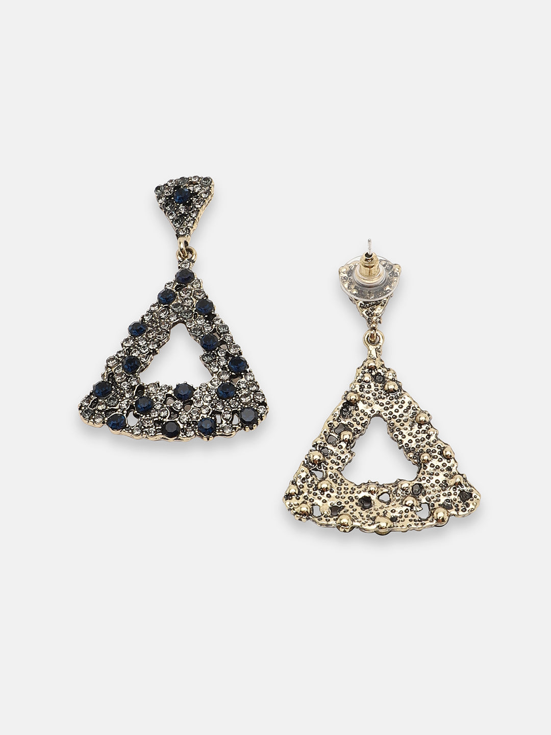 GOLD PLATED PARTY DESIGNER STONE DROP EARRING FOR WOMEN