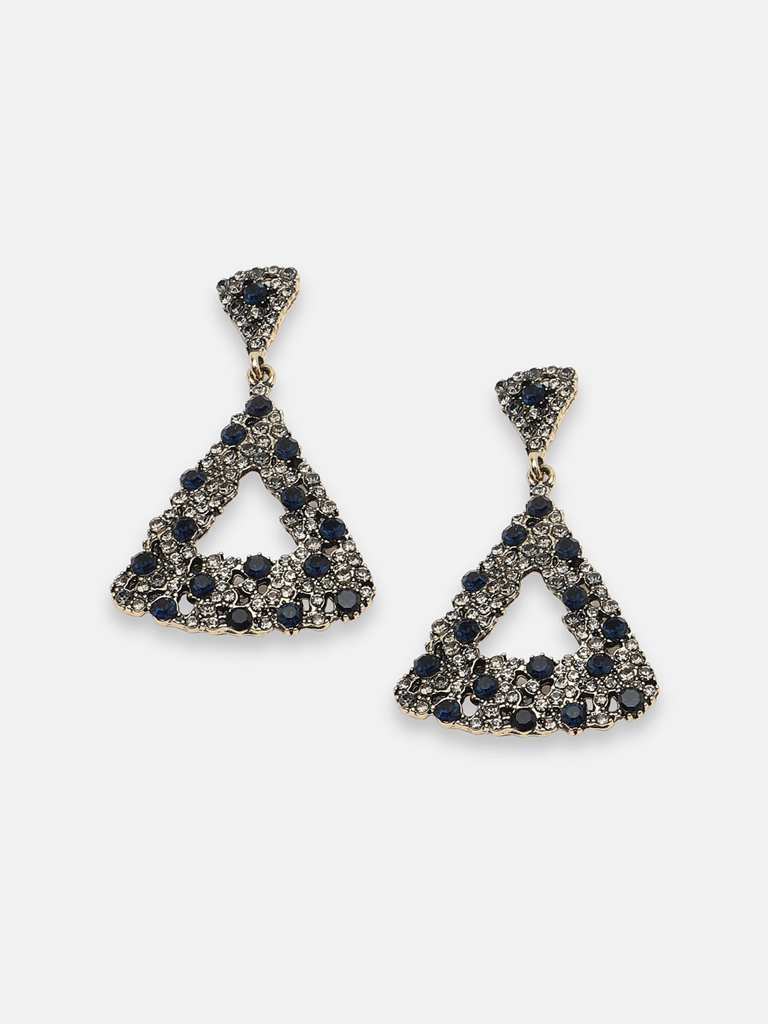 GOLD PLATED PARTY DESIGNER STONE DROP EARRING FOR WOMEN