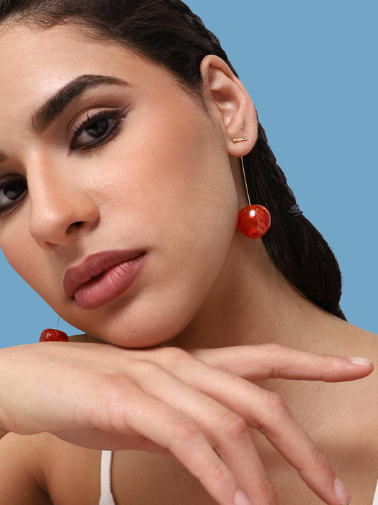 GOLD PLATED PARTY DESIGNER DROP EARRING FOR WOMEN