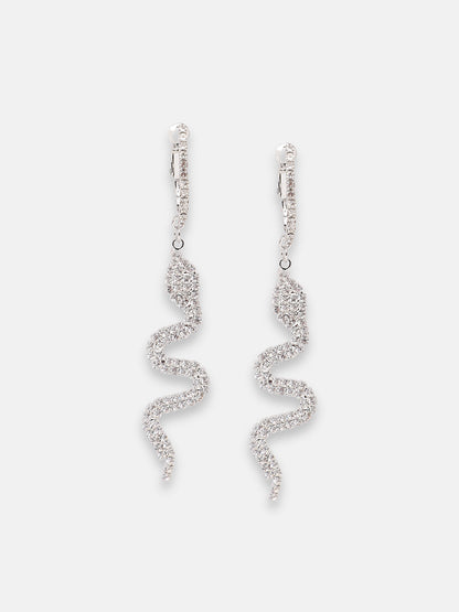 GOLD PLATED PARTY DESIGNER STONE DROP EARRING FOR WOMEN