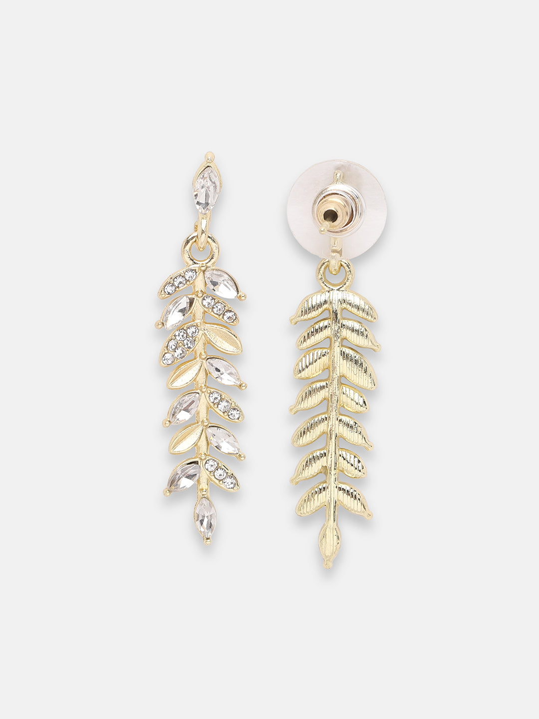 GOLD PLATED PARTY DESIGNER STONE DROP EARRING FOR WOMEN