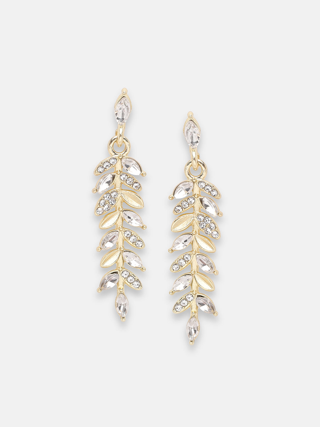 GOLD PLATED PARTY DESIGNER STONE DROP EARRING FOR WOMEN
