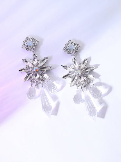 GOLD PLATED PARTY DESIGNER STONE DROP EARRING FOR WOMEN
