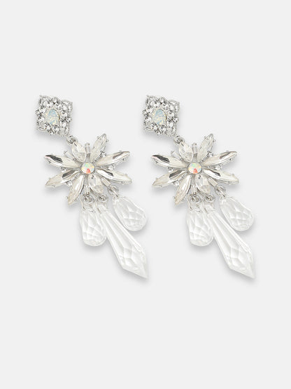 GOLD PLATED PARTY DESIGNER STONE DROP EARRING FOR WOMEN