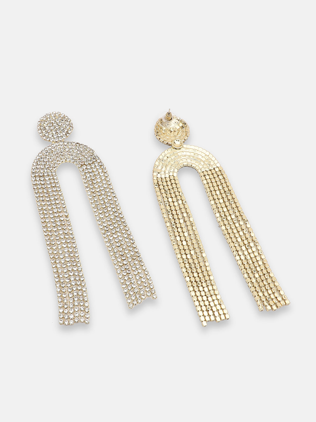 GOLD PLATED PARTY DESIGNER STONE DROP EARRING FOR WOMEN