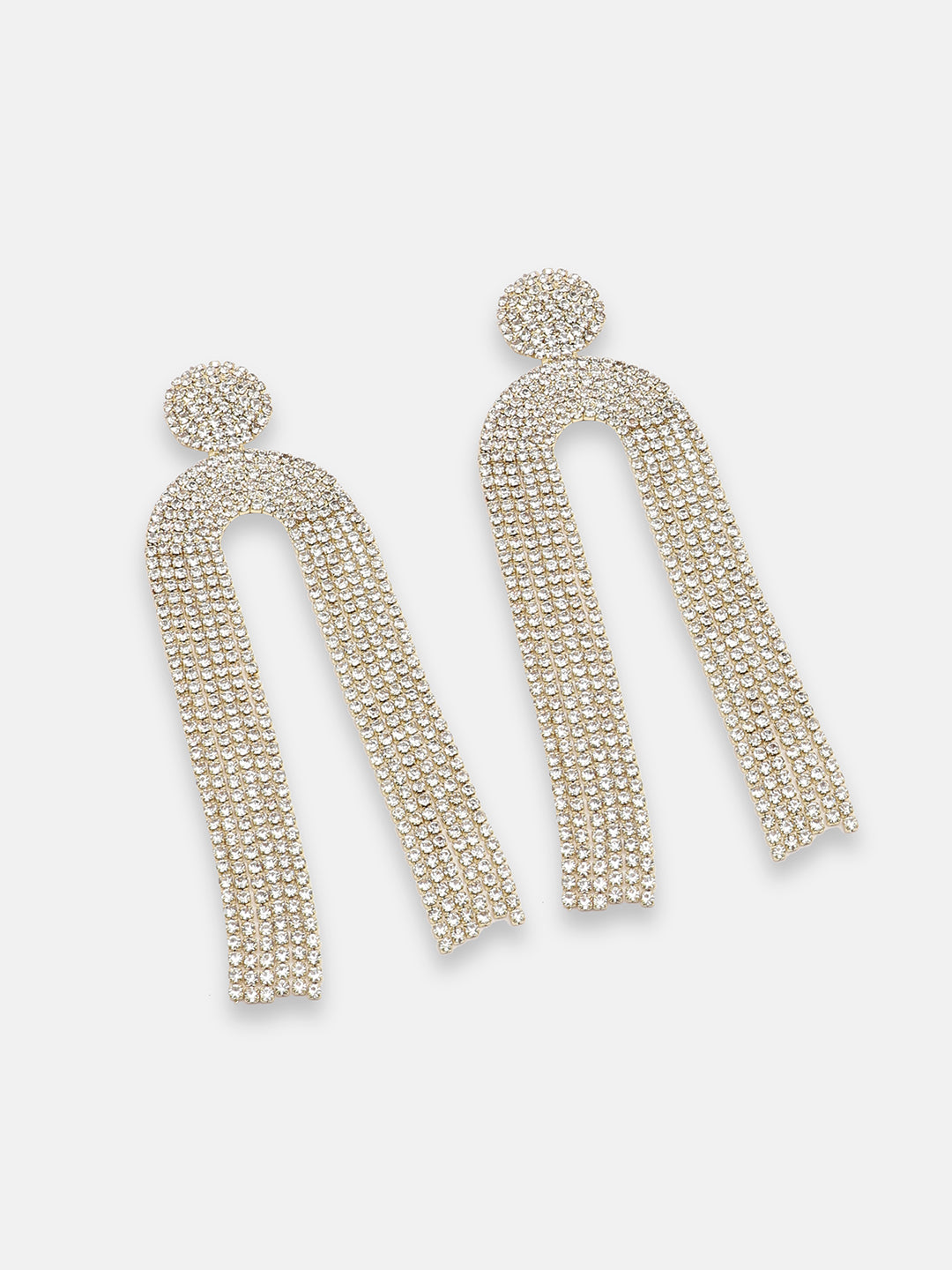 GOLD PLATED PARTY DESIGNER STONE DROP EARRING FOR WOMEN