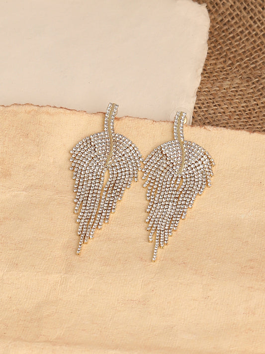 SILVER PLATED PARTY DESIGNER STONE DROP EARRING FOR WOMEN