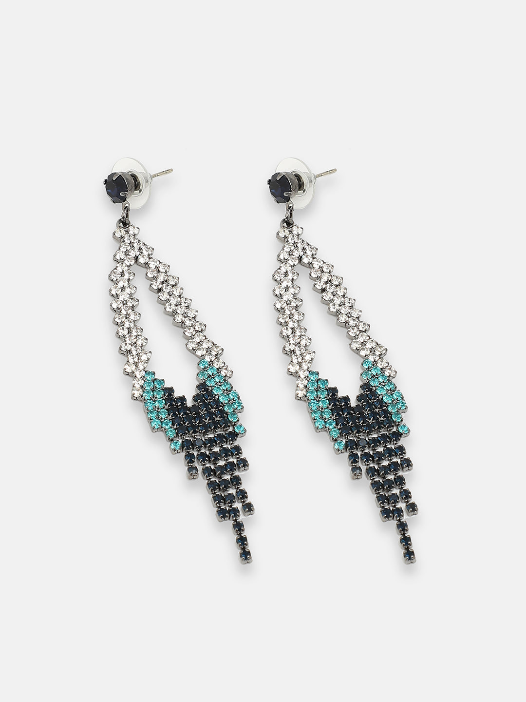 GOLD PLATED PARTY DESIGNER STONE DROP EARRING FOR WOMEN