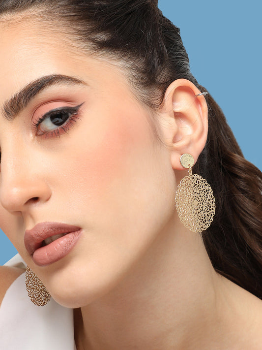 GOLD PLATED PARTY DESIGNER DROP EARRING FOR WOMEN