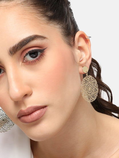 GOLD PLATED PARTY DESIGNER DROP EARRING FOR WOMEN