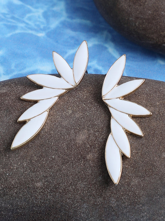 GOLD PLATED PARTY DESIGNER STONE DROP EARRING FOR WOMEN
