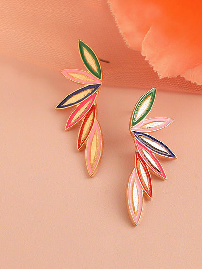 GOLD PLATED PARTY DESIGNER STONE DROP EARRING FOR WOMEN
