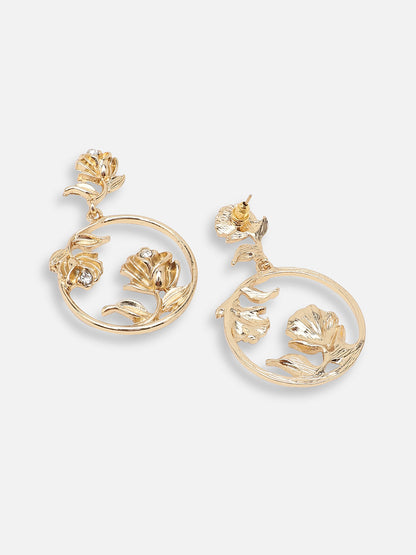 GOLD PLATED PARTY DESIGNER DROP EARRING FOR WOMEN