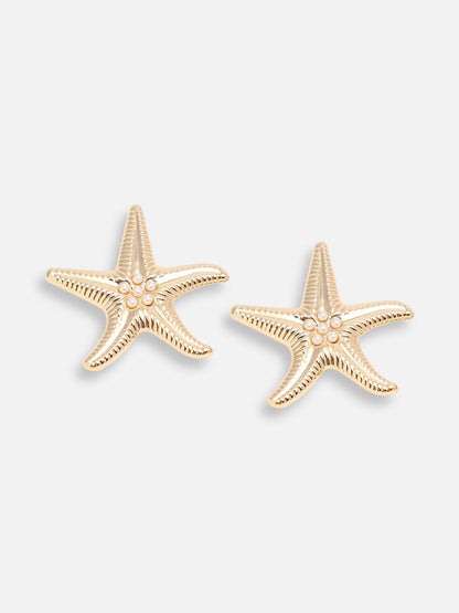 GOLD PLATED PARTY DESIGNER STUD FOR WOMEN