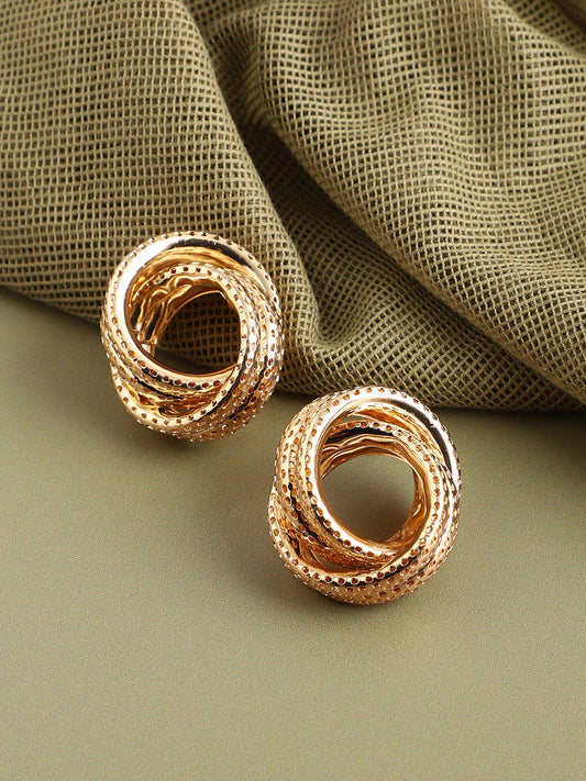 GOLD PLATED CASUAL DESIGNER STUD FOR WOMEN