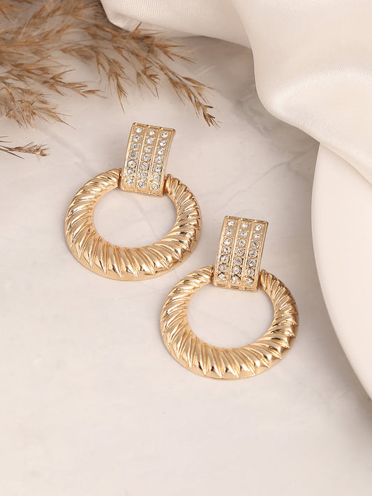 GOLD PLATED PARTY DESIGNER DROP EARRING FOR WOMEN