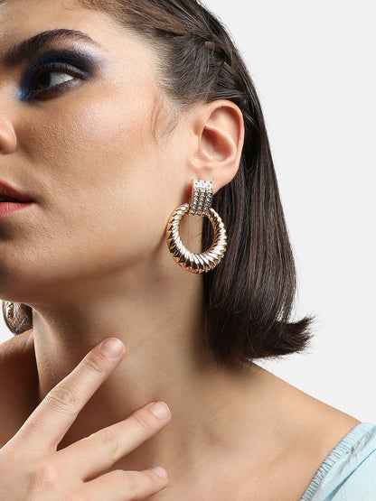 GOLD PLATED PARTY DESIGNER DROP EARRING FOR WOMEN