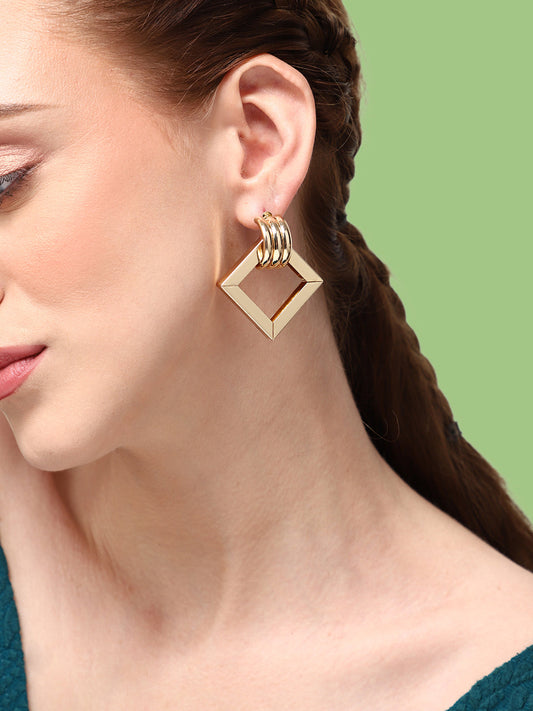 GOLD PLATED PARTY DESIGNER DROP EARRING FOR WOMEN
