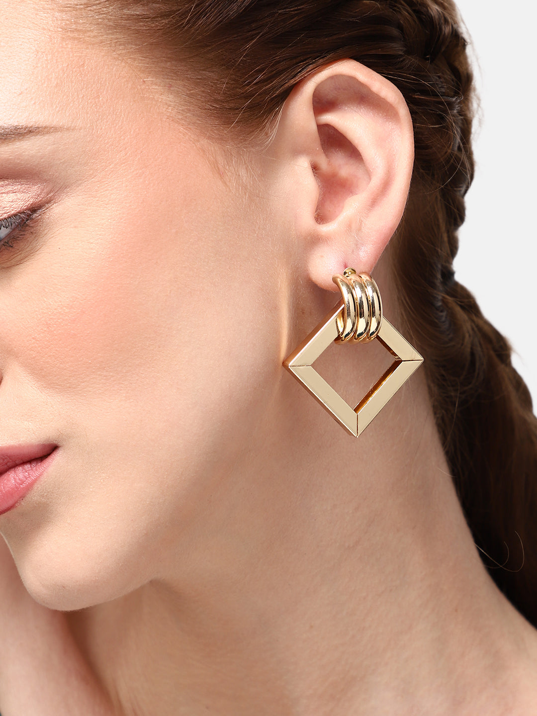 GOLD PLATED PARTY DESIGNER DROP EARRING FOR WOMEN
