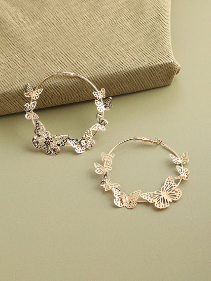 GOLD PLATED PARTY DESIGNER HOOP EARRING FOR WOMEN