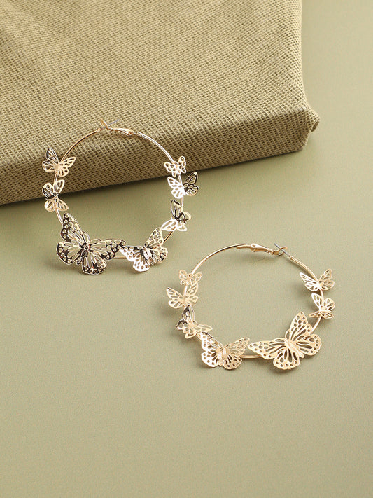 GOLD PLATED PARTY DESIGNER HOOP EARRING FOR WOMEN