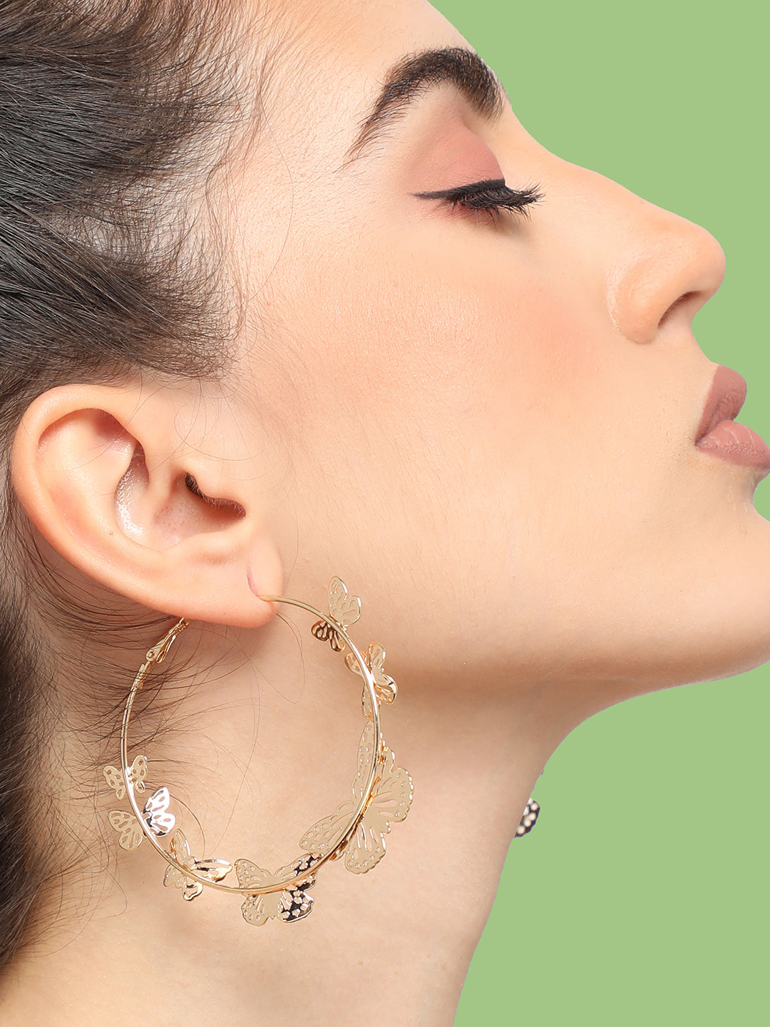 GOLD PLATED PARTY DESIGNER HOOP EARRING FOR WOMEN