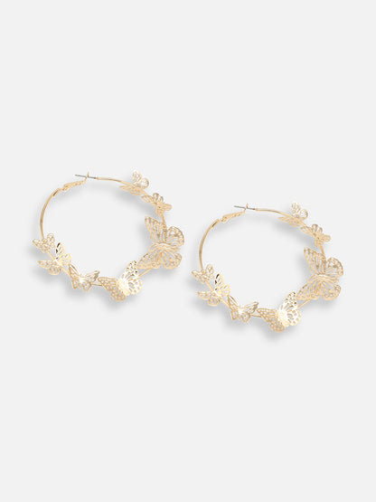GOLD PLATED PARTY DESIGNER HOOP EARRING FOR WOMEN