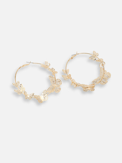GOLD PLATED PARTY DESIGNER HOOP EARRING FOR WOMEN