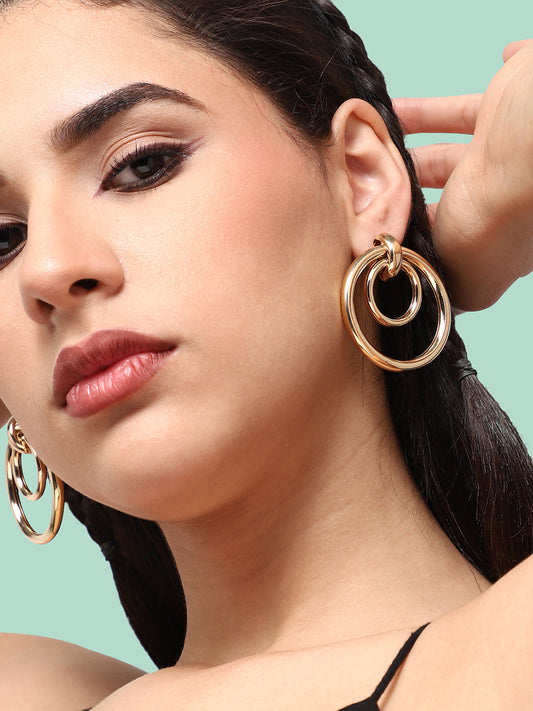 GOLD PLATED PARTY DESIGNER DROP EARRING FOR WOMEN