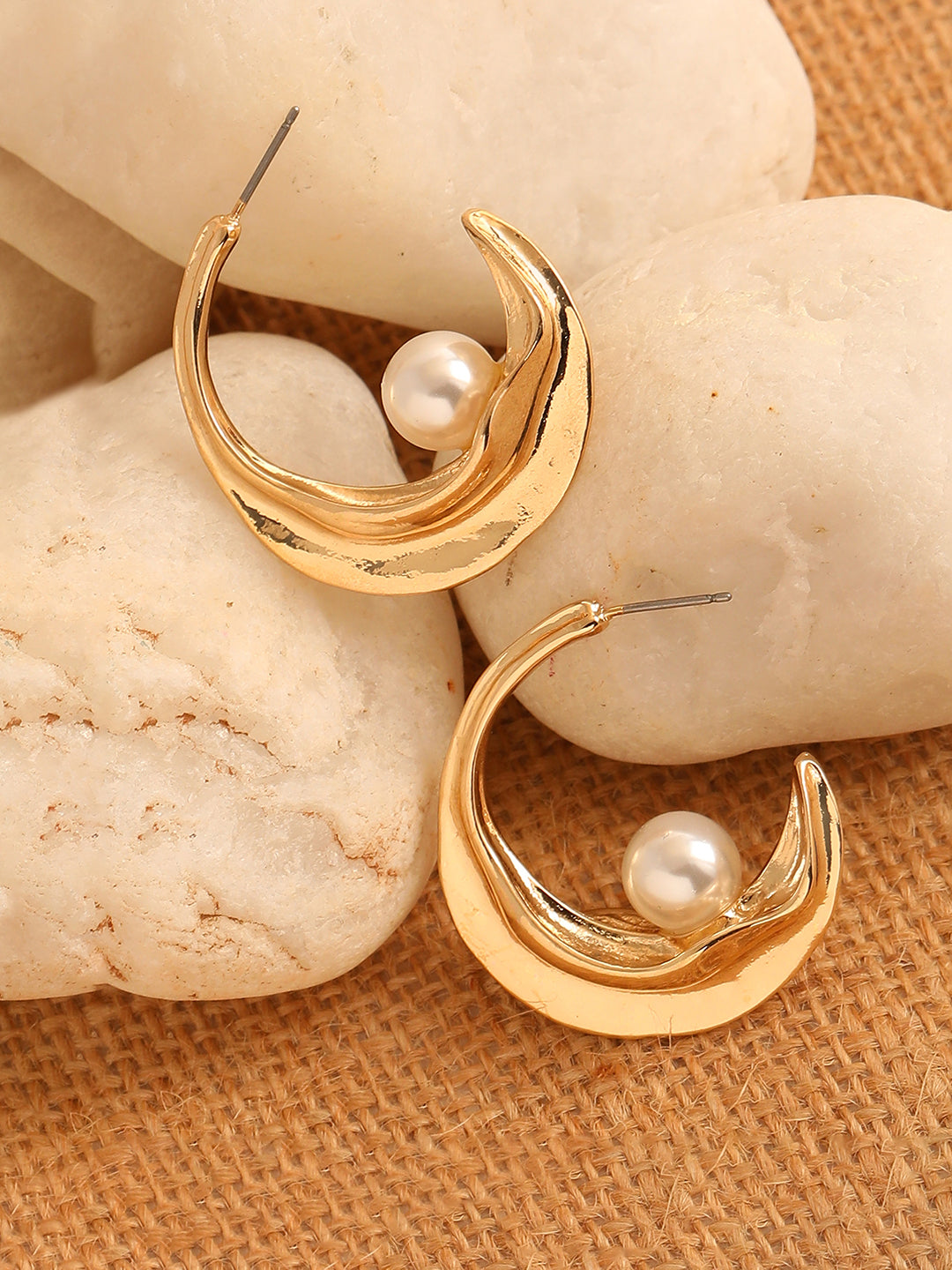 GOLD PLATED CASUAL PEARLS DROP EARRING FOR WOMEN