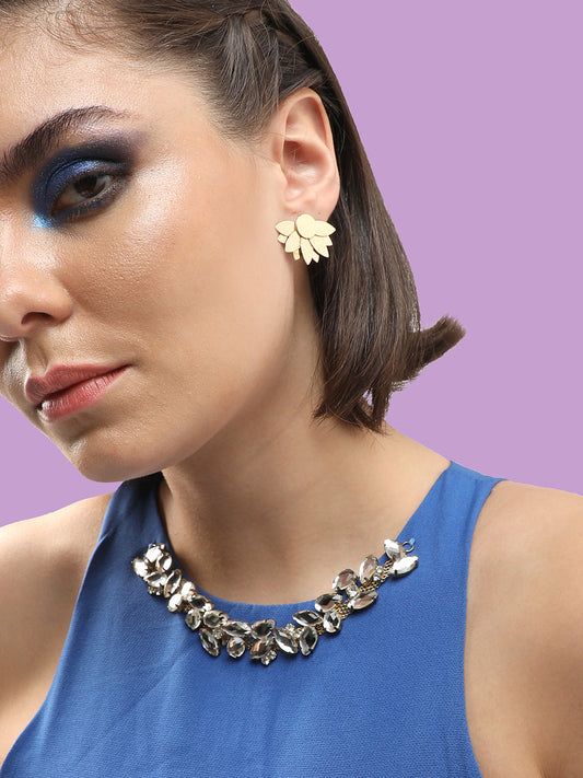 GOLD PLATED CASUAL DESIGNER STUD FOR WOMEN