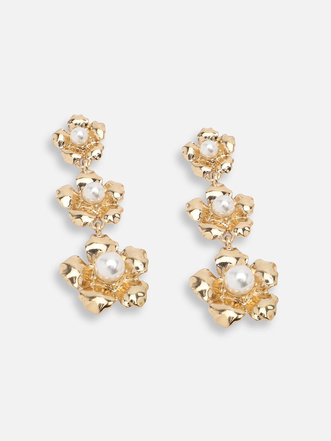 GOLD PLATED PARTY PEARLS DROP EARRING FOR WOMEN