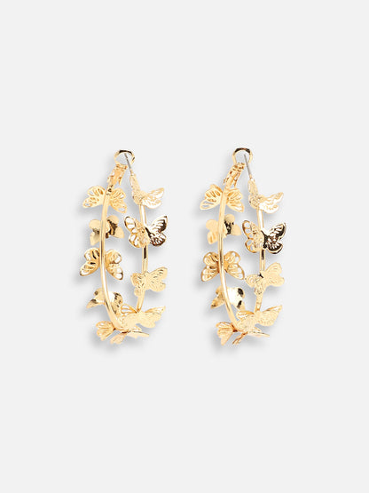 GOLD PLATED PARTY DESIGNER HOOP EARRING FOR WOMEN