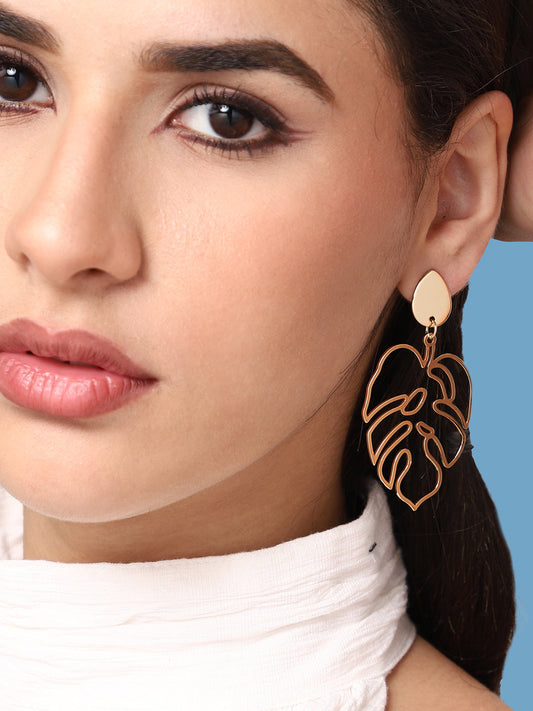 GOLD PLATED PARTY DESIGNER DROP EARRING FOR WOMEN