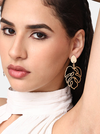 GOLD PLATED PARTY DESIGNER DROP EARRING FOR WOMEN