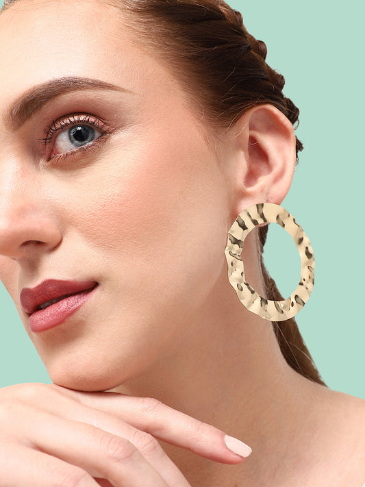 GOLD PLATED PARTY DESIGNER HOOP EARRING FOR WOMEN