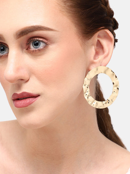 GOLD PLATED PARTY DESIGNER HOOP EARRING FOR WOMEN