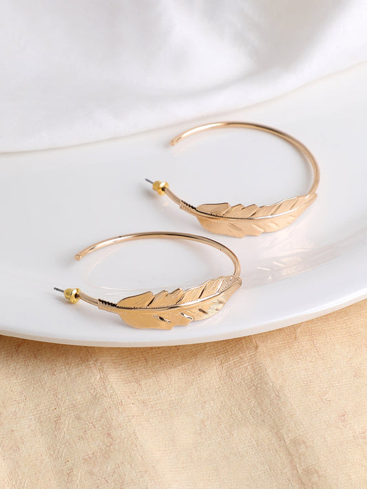 GOLD PLATED PARTY DESIGNER HOOP EARRING FOR WOMEN