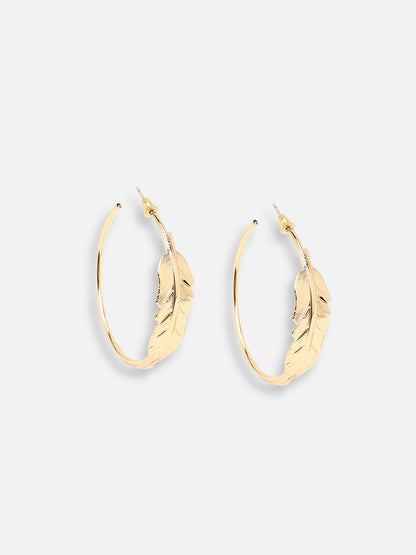 GOLD PLATED PARTY DESIGNER HOOP EARRING FOR WOMEN
