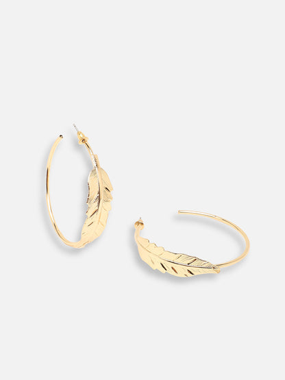 GOLD PLATED PARTY DESIGNER HOOP EARRING FOR WOMEN