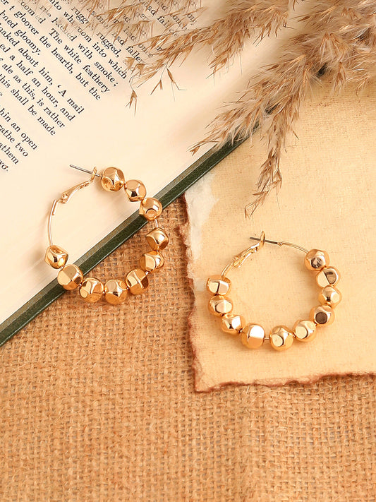 GOLD PLATED PARTY DESIGNER HOOP EARRING FOR WOMEN