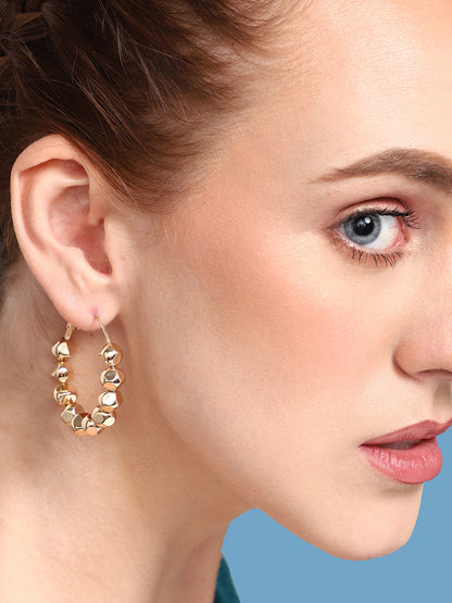 GOLD PLATED PARTY DESIGNER HOOP EARRING FOR WOMEN