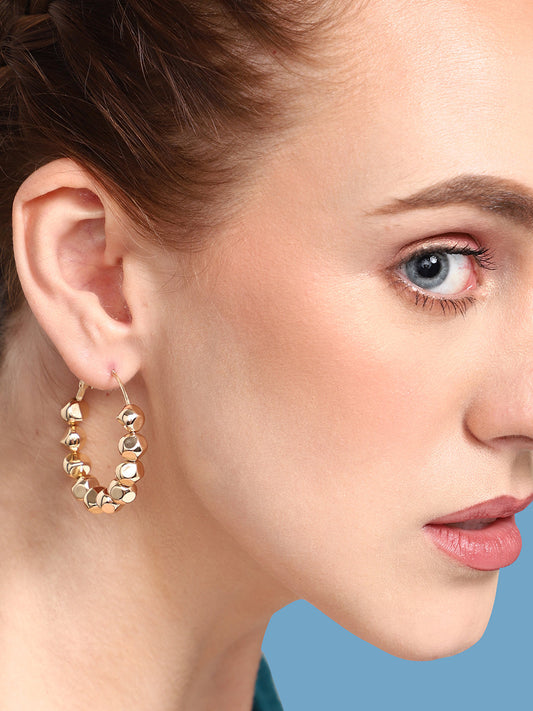 GOLD PLATED PARTY DESIGNER HOOP EARRING FOR WOMEN