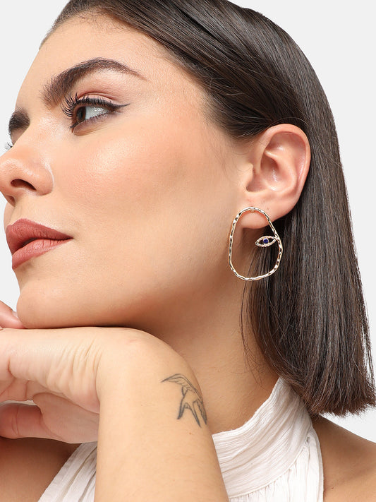 GOLD PLATED PARTY DESIGNER DROP EARRING FOR WOMEN